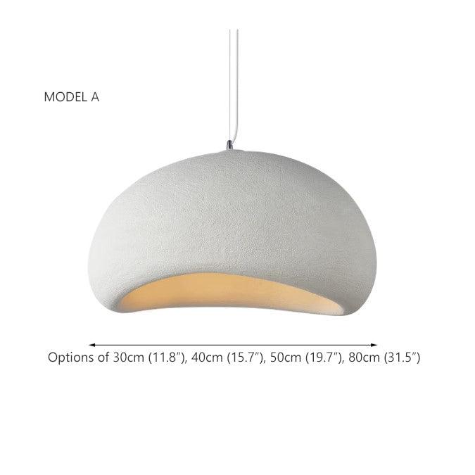 Stucco textured pebble stone plaster pendant light - DWHOME