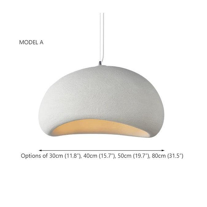 Stucco textured pebble stone plaster pendant light-DWHOME