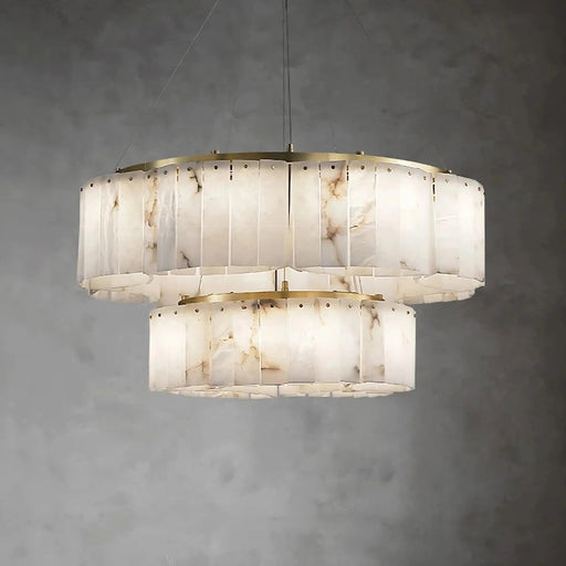 2-Tier Natural Marble Modern Chandelier - DWHOME