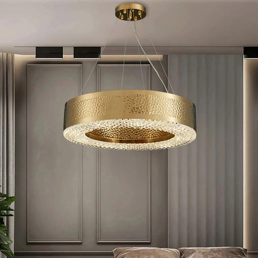 Giovanni Gold Plated Crystal Chandelier-DWHOME