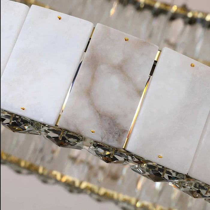Natural Marble & Crystal Modern Ceiling Light Fixture - DWHOME