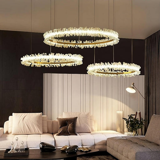 Capri 3-Ring Crystal Chandelier-DWHOME