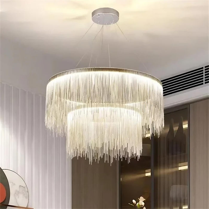 Cadena Steel Tassel Modern Chandelier-DWHOME
