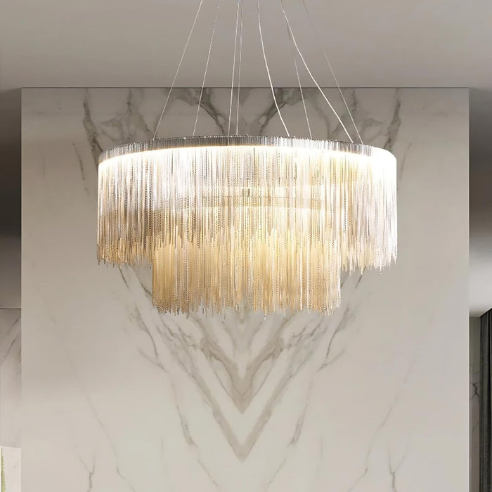 Cadena Steel Tassel Modern Chandelier-DWHOME
