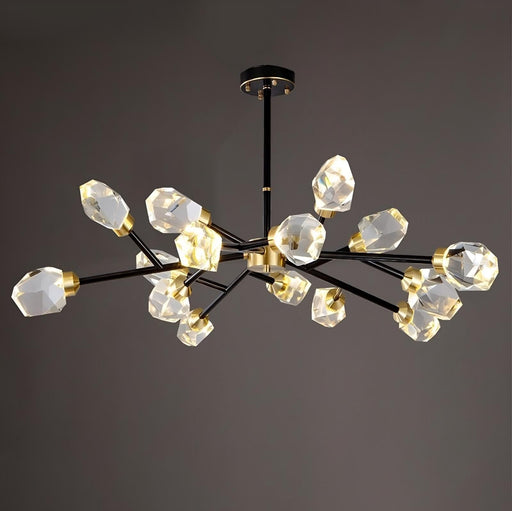 Bari Crystal Branch Chandelier, Black-DWHOME