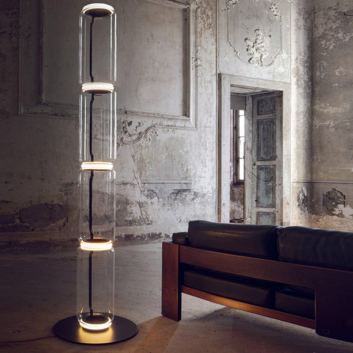 Bamboo Glass Floor Lamp-DWHOME