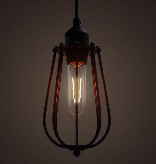 Pear Caged Bulb Industrial Pendant Light-DWHOME