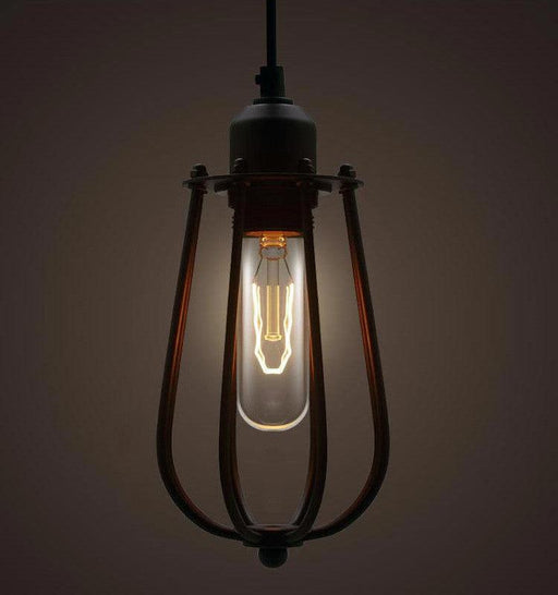 Pear Caged Bulb Industrial Pendant Light-DWHOME