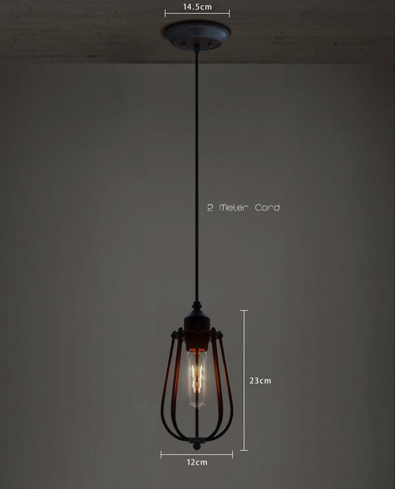 Pear Caged Bulb Industrial Pendant Light - DWHOME