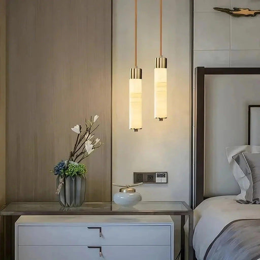 Moonshade Natural Marble Pendant Light Fixture-DWHOME
