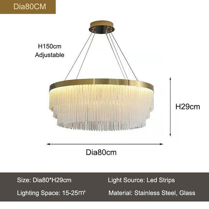 Ivetri Glass Modern Chandelier-DWHOME