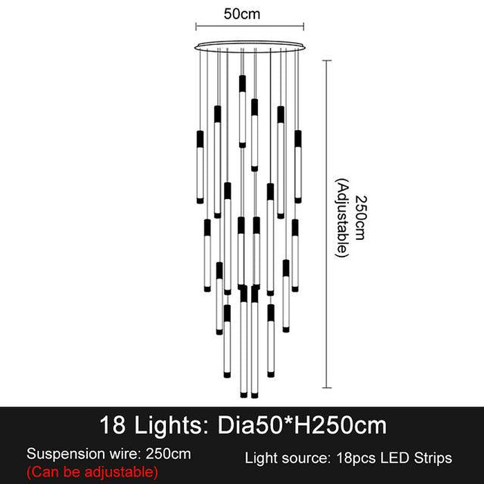 La Barra Duplex Staircase Foyer Chandelier-DWHOME
