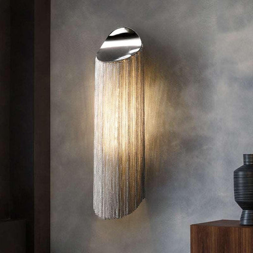 Cadena Aluminum Chain Tassel Wall Sconce-DWHOME