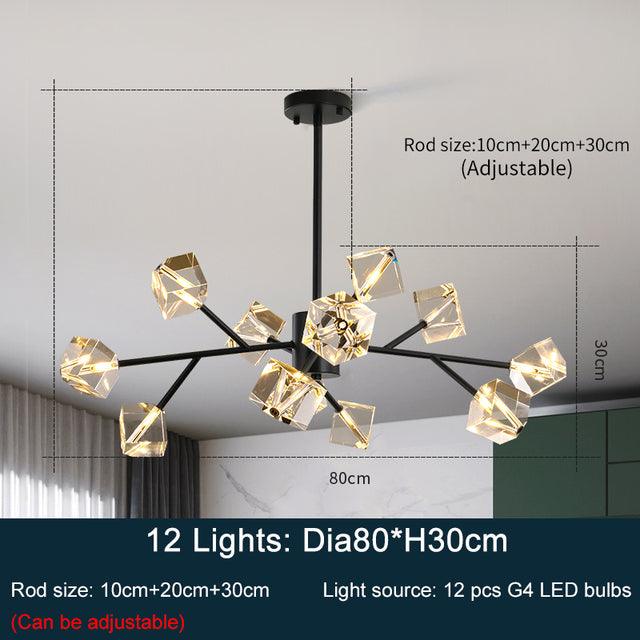 Diamante Crystal Chandelier, Black - DWHOME