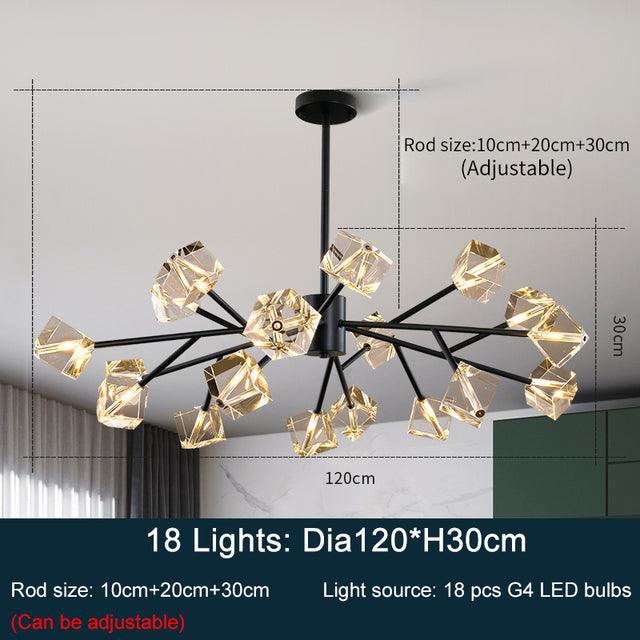 Diamante Crystal Chandelier, Black - DWHOME