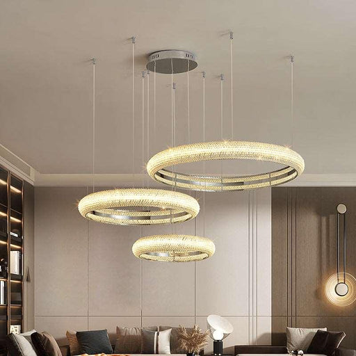 Bergamo 3-Ring Crystal Chandelier-DWHOME