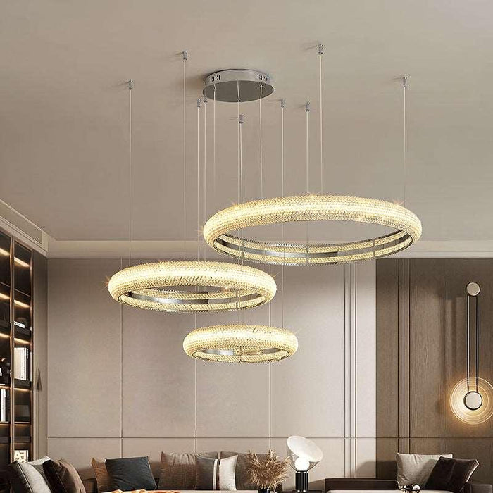 Bergamo 3-Ring Crystal Chandelier - DWHOME