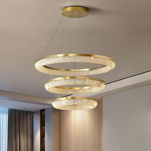 Bergamo 3-Tier Crystal Ring Chandelier-DWHOME