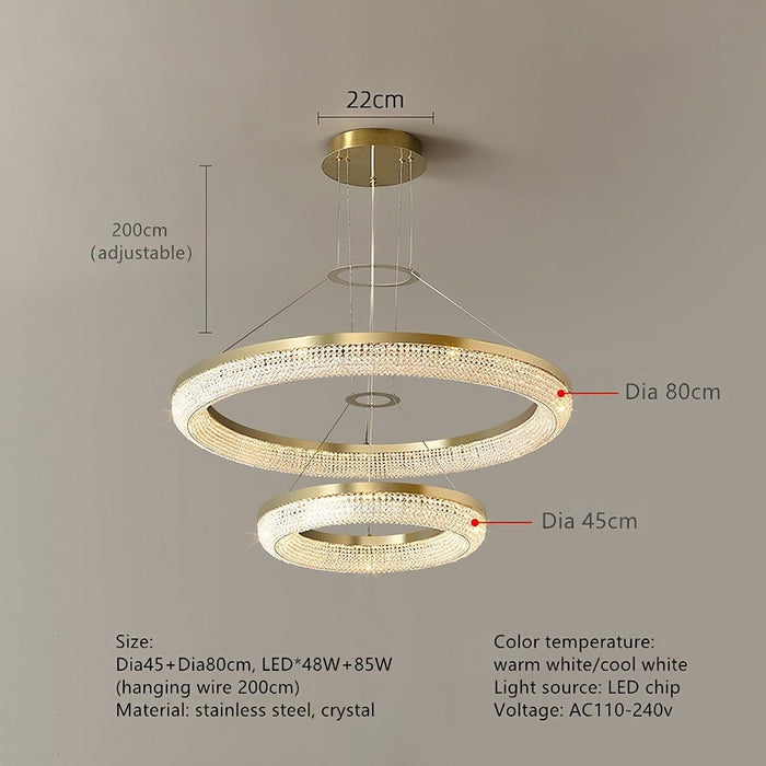 Bergamo Double Ring Crystal Chandelier - DWHOME