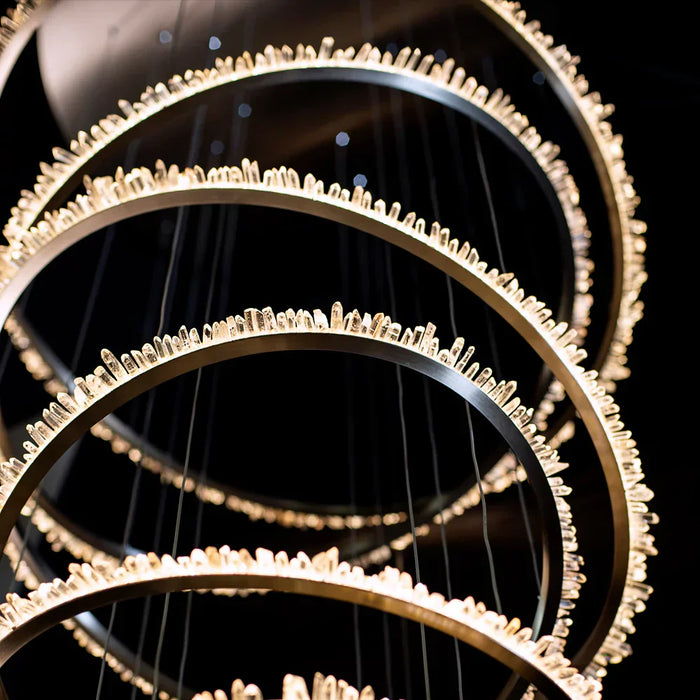 Primary Crystal Multi Rings Chandelier-DWHOME