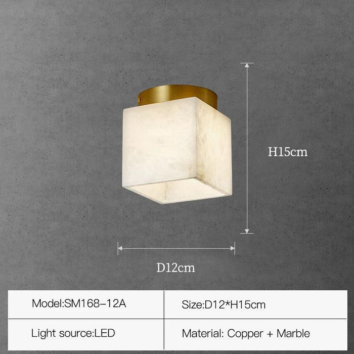Natural Marble Hallway Ceiling Light Fixture-DWHOME