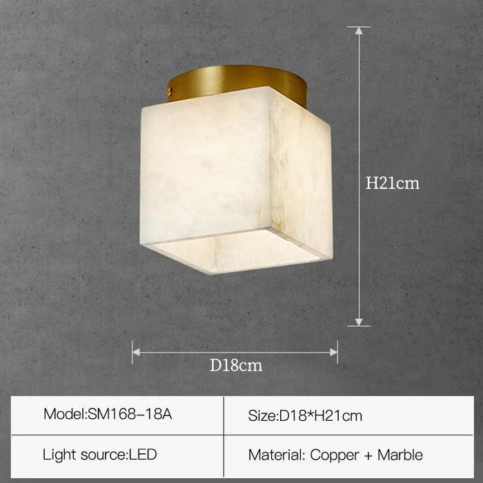 Natural Marble Hallway Ceiling Light Fixture-DWHOME