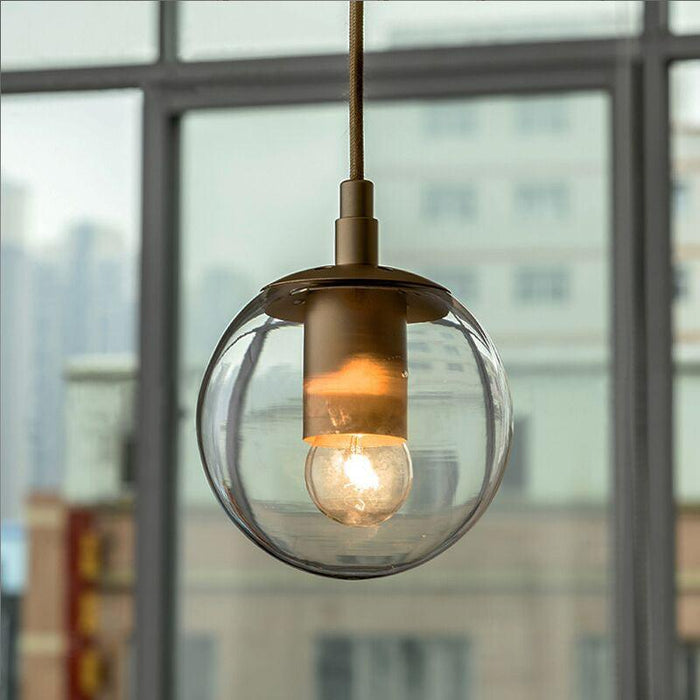 Ritz Single Head Brass Coloured Pendant Light-DWHOME