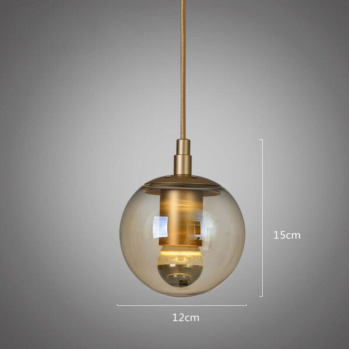 Ritz Single Head Brass Coloured Pendant Light-DWHOME
