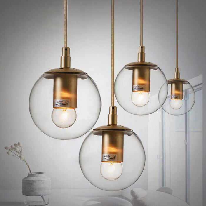 Ritz Single Head Brass Coloured Pendant Light-DWHOME