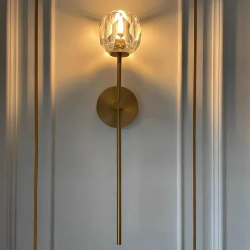 Glass and Brass Wall Light Fixture-DWHOME