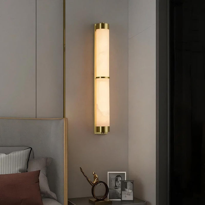 23" Natural Marble & Brass Wall Light - DWHOME