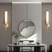 Natural Marble & Copper Candle Style Wall Sconce - DWHOME