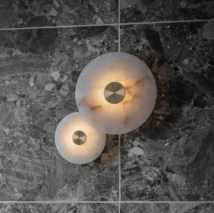 Moonshade Natural Marble Disc Wall Sconce - DWHOME