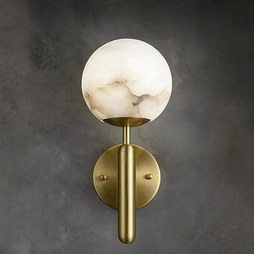 Natural Marble Sphere Wall Sconce-DWHOME