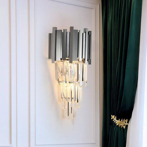 Gio Crystal Wall Sconce, Chrome-DWHOME