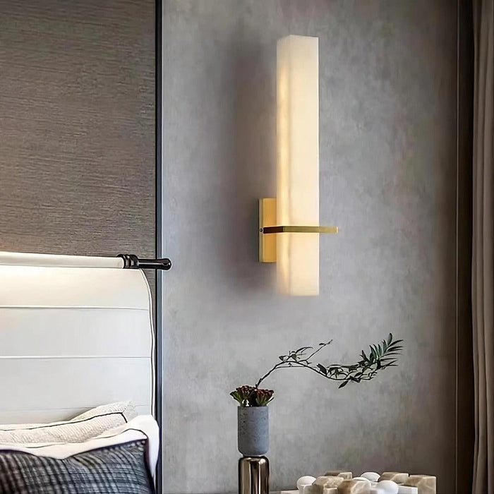 Natural Marble & Brass Wall Sconce - DWHOME