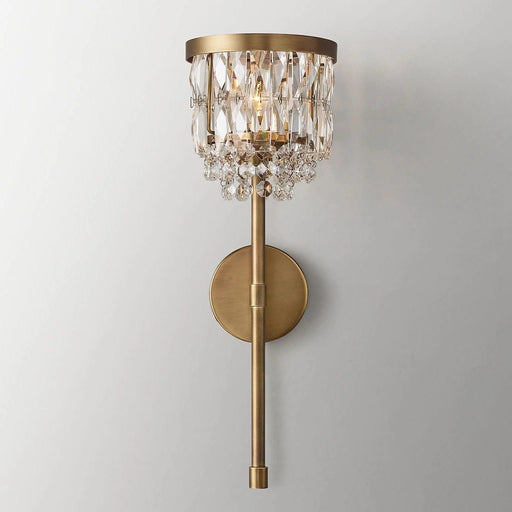 Luxe Crystal Brass Wall Sconce-DWHOME