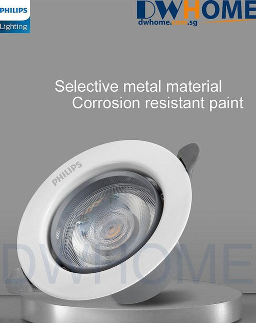 Philips SL268 7W Round LED Recessed Spotlight 2700K White Metal Body 700 Lumen Energy Efficient Long Life Model-DWHOME