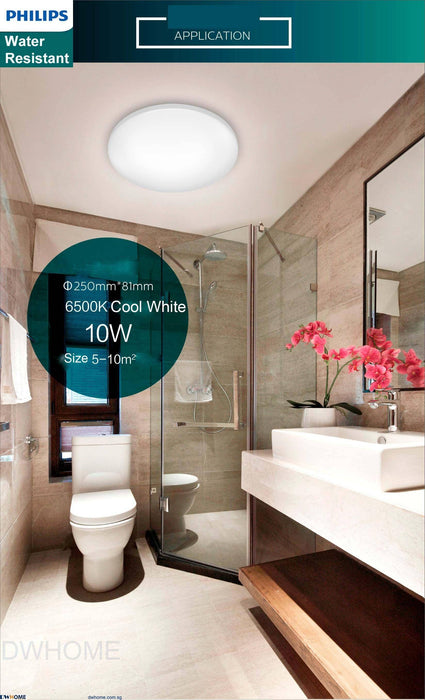PHILIPS 10W/17W LED Ceiling Light Water Resistance IP44 Certified Round - DWHOME