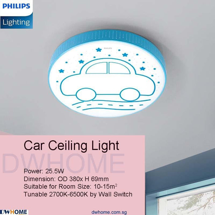Philips LED CL551/552 Ceiling Light Children Cartoon Blue Car Pink Moon Shape Tunable Light Color Four Lighting Modes - DWHOME
