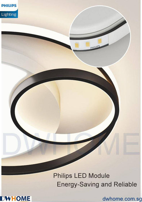 Philips LED Model 44101 Ceiling Light 43W Black Tunable Light Simple Elegant Design Modern Atmosphere Beautiful Lighting Effect - DWHOME
