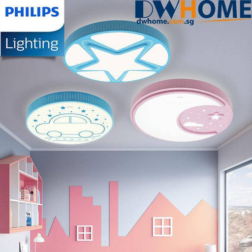 Philips LED CL551/552 Ceiling Light Children Cartoon Blue Car Pink Moon Shape Tunable Light Color Four Lighting Modes - DWHOME