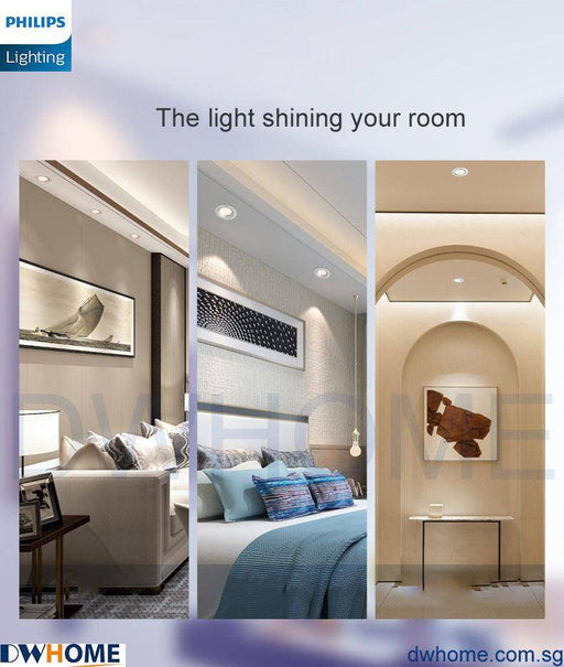 Philips SL268 7W Round LED Recessed Spotlight 2700K White Metal Body 700 Lumen Energy Efficient Long Life Model - DWHOME