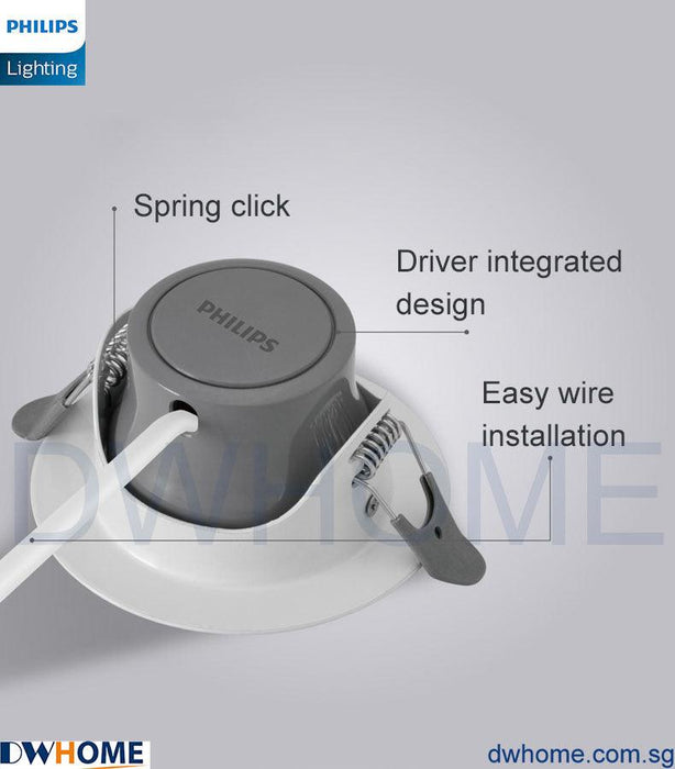 Philips SL268 7W Round LED Recessed Spotlight 2700K White Metal Body 700 Lumen Energy Efficient Long Life Model - DWHOME