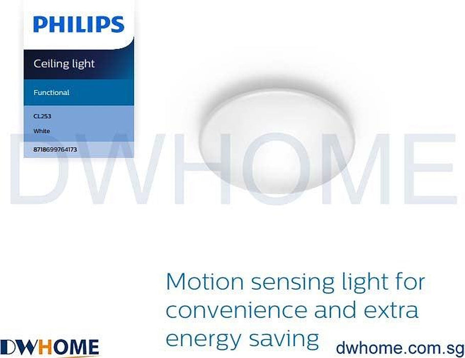 Philips CL253 G3 LED Motion Sensor Ceiling Light Energy Saving Convenience-DWHOME