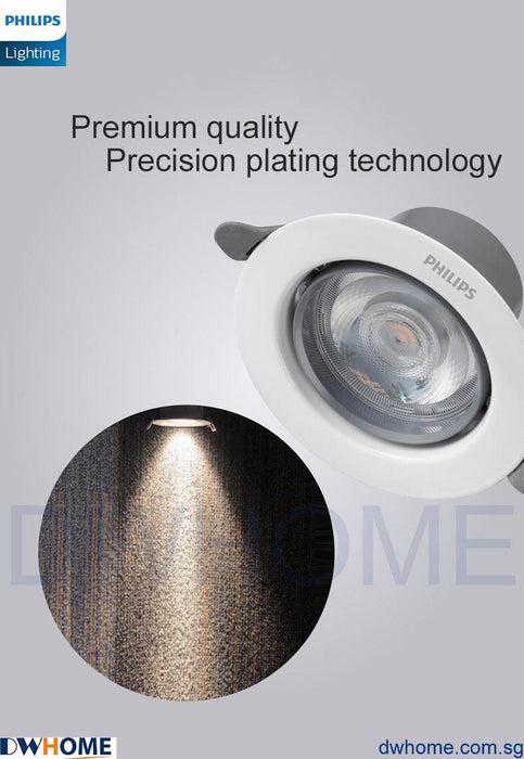 Philips SL268 7W Round LED Recessed Spotlight 2700K White Metal Body 700 Lumen Energy Efficient Long Life Model - DWHOME