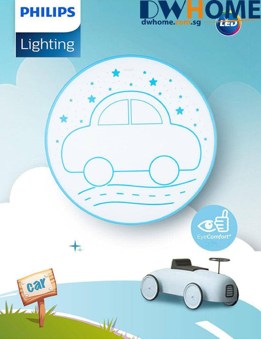 Philips LED CL551/552 Ceiling Light Children Cartoon Blue Car Pink Moon Shape Tunable Light Color Four Lighting Modes - DWHOME