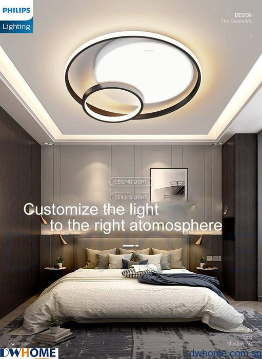 Philips LED Model 44101 Ceiling Light 43W Black Tunable Light Simple Elegant Design Modern Atmosphere Beautiful Lighting Effect - DWHOME