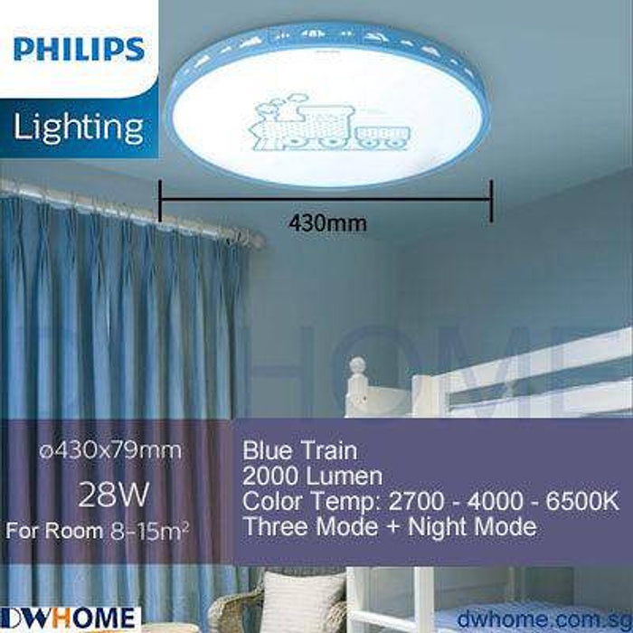 Philips LED CL553/555 Ceiling Light Kids Children Cartoon Yellow Bee Blue Train Pink Crown Shape Tunable Light-DWHOME