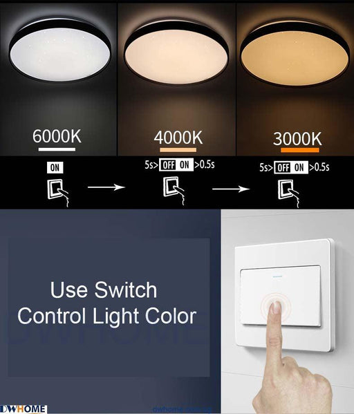 Philips CL514 LED Tunable Ceiling Light Silver Brown Edge 24W/36W Warm - Warm White - Cool Daylight - DWHOME